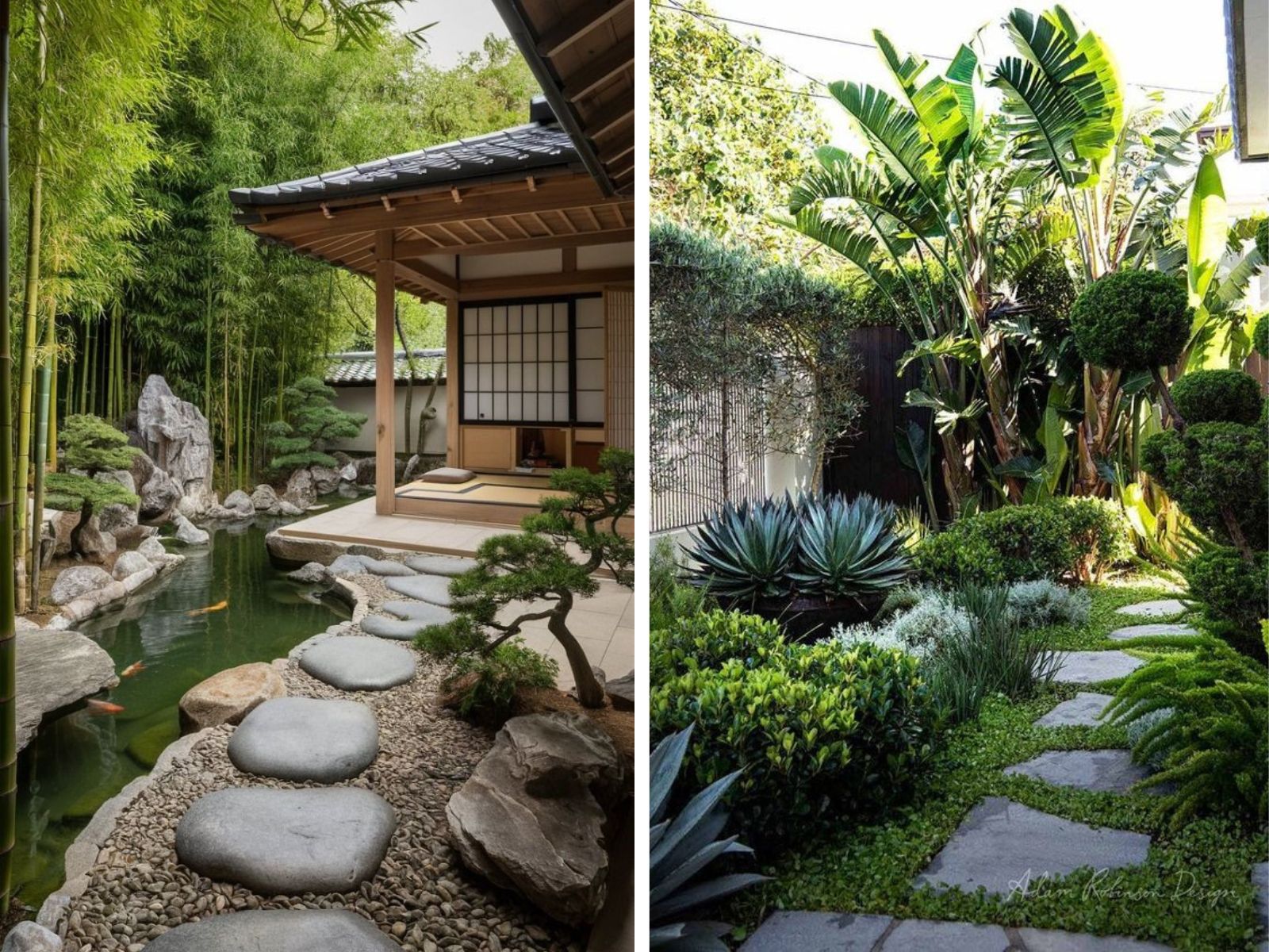 Thiết kế lối đi sân vườn với đá bước dạo tự nhiên 